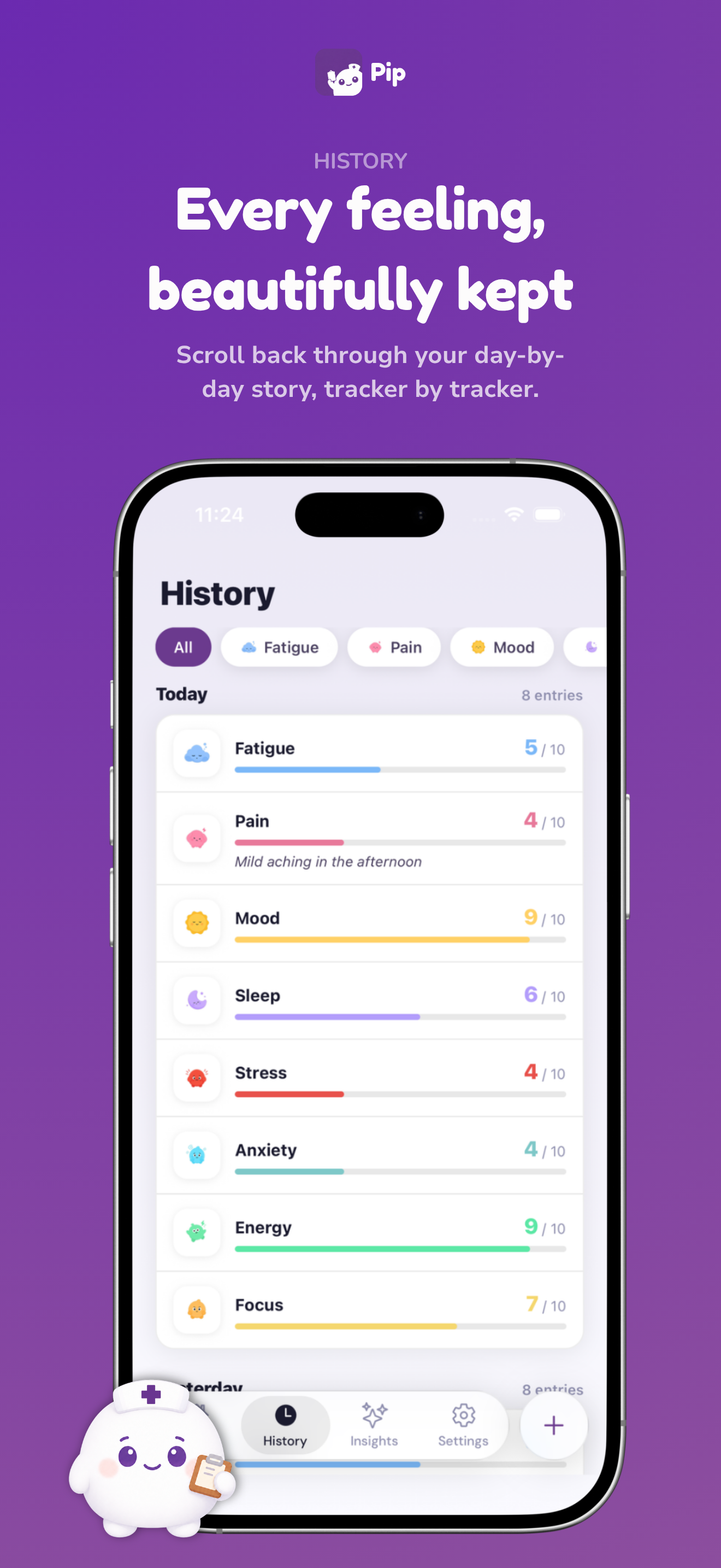 Pip history screenshot